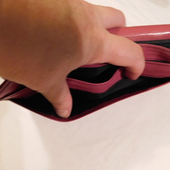 PINK multipocket WALLET 100%Leather Edward Harvey Vintage - Picture 9 of 10